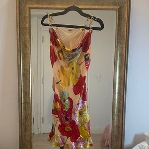 Cult Gaia Floral Mini Dress - Red, Yellow, Green, Pink